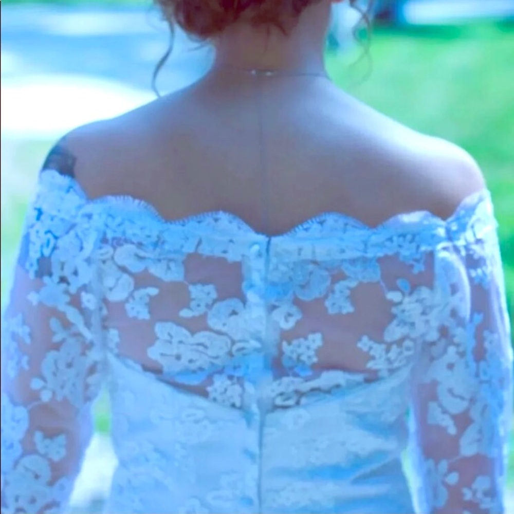 Lace Off Shoulder Wedding Dress
